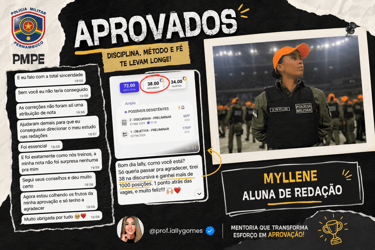 Depoimento de Myllene, Aluna de Redação